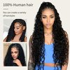Deep Wave Bulk Human Hair for Braiding 1 Bundle 50g 16 Inch No Weft 10A Brazilian Virgin Curly Human Hair Extensions for Boho Braids Wet Wavy Human Braiding Hair (16",1B)