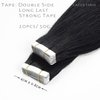 Lacer Hair Semi-permanent Real Remy Human Tape on Hair Extensions 50g 20pcs Tape Attached Skin Weft Invisible Seamless Reusable Jet Black Color #1 22 Inch