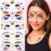 HAIMITI Pride Face Eye Tattoos,Gay Pride Temporary Tattoos,Rainbow Lips Hearts Stars Butterfly Pattern Tattoo Sticker, Removable Waterproof Body Paint Art Tattoo Decorations for Men Women,10 Sheets