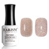 RARJSM Reflective Glitter Gel Nail Polish Nude Light Brown Pink Sheer Jelly Gel Polish Flash Diamond Sparkle Rainbow Silver Shimmer Soak off Curing Requires 15ml Single Bottle for Home Salon