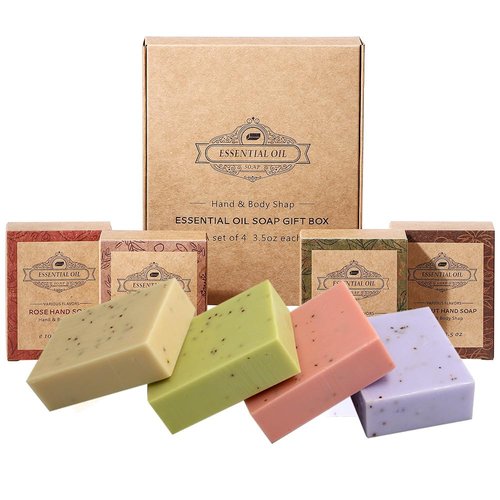 kastu Essential Oil Soap Bar Set for Face & Body,Moisturizing,Softer Skin,Deep Cleansing,Natural Handmade Soap,Hypoallergenic Beauty Bar Sensitive Skin With Gentle Cleanser,For Men Women
