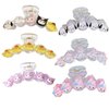 6PCS Cute Hair Claw Clips Transparent Hair Clamps for Women Thin Thick Curly Hair Styling - Strong Hold Hair Accessories