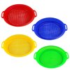 Newbested 4 Pack Multicolor Sand Sifter Sieves,Plastic Sand Sifter for Backyard Park Party Favor Sand and Beach(4 Colors,8.75" x 9.75")