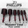 Phillips Brush Mini Monster Vent 6 Poly-Tipped Professional Hair Brush (2” Diameter Barrel) - Vented Blowout Hairbrush with Nylon Reinforced Boar Hair Bristles, Beech Wood Handle with Rubber Grip