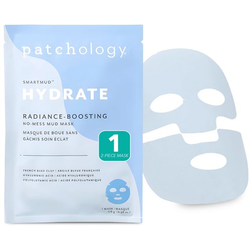 Patchology Hydrate SmartMud Clay Mask - No Mess Blue Clay Face Mask with Hyaluronic Acid for Hydrating & Smoothing Skin - Exfoliates Pores & Refreshes Complexion - Face Skin Care Solution (1 Count)