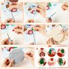 WATINC 22Pcs Craft Punch Needle Coaster Kit, Easy Art Work Decor Coasters Kits for Beginners, 6 Pattern Tufted Rug Pads with Adhesive Felt Yarns Embroidery Hoop Instruction, DIY Needle Punch Craft
