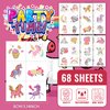 EMOME 408 PCS Individual Temporary Tattoo Kids for Girls Party Favors, Glitter Tattoos Stickers Bulk for Children, Kids Birthday Party Decorations Party Games Supplies Goodie Bag Stuffers