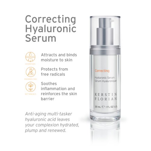 Kerstin Florian Hyaluronic Serum, Moisturizing Anti Aging Serum with Hyaluronic Acid for Hydration and Plumpness, Paraben Free (1 fl oz)
