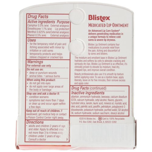 Blistex Medicated Lip Ointment 0.21 oz (Pack of 6)