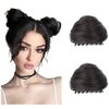 Cat Ears Hair Donut Chignon Claw Clip in Messy Hair Bun Space Bun Hair Pieces Cat Ears Bun Hair Extensions Wig Accessory Ponytail Hairpieces for Women Girls (Brown Black)