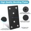 Flat Mending Plates 50x100mm/2x3.94'' Flat Brackets for Wood Metal Bracket Metal Plates with Screws for Wooden Furniture,Black 4Pack