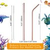 VEHHE Metal Straws Reusable Stainless Steel Straws Drinking Rose Gold 4 Set - Ultra Long 10.5" Cleaning Brush for 20/30 Oz for Yeti RTIC SIC Ozark