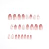 IMSOHOT Medium Press on Nails Coffin Pink Gradient Fake Nails Flash Flower Glossy Glue on Nails Ballerina Full Cover Acrylic False Nails for Women