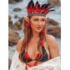 GORTIN Indian Headdress Feather Headbands Native American Costume Headband Bohemian Hippie Headpiece Gypsy Feather Hair Accessory for Women and Men