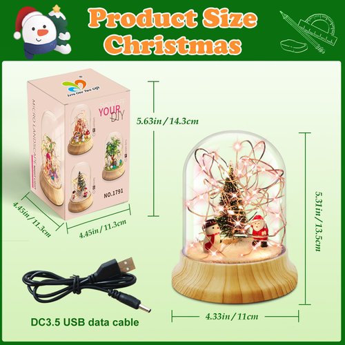 LEFJUBAW Make Your Own Christmas Night Light, Christmas Toys for Kids, Christmas Craft Kit, DIY Arts and Crafts Lamp Project for Girls(USB Upgrade Edition), Gifts for 4 5 6 7 8 9 10 Year Old Kids