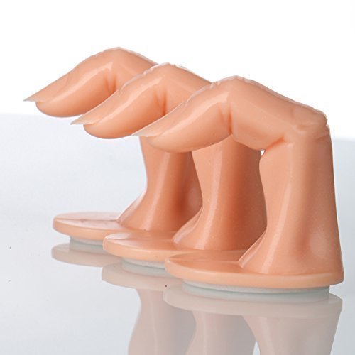 Beauticom® Plastic Nail Art Design Practice Finger Training Display Tool (5 Pieces, V-228 (With Tips))