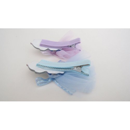Two princess fairy tale doll dress alligator hair clip E