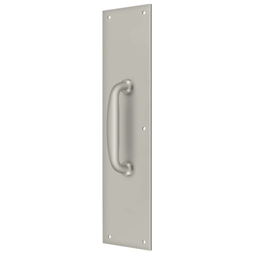 Deltana PPH55U15 Push Plate with Handle 3-1/2" x 15" - Handle 5 1/2"; Satin Nickel Finish