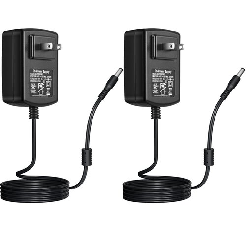 [UL Certified] Security-01 2-Pack AC Adapter DC 12V 2A Power Supply 5.5mm x 2.1mm for CCTV Cameras DVR Strip LED UL Listed FCC