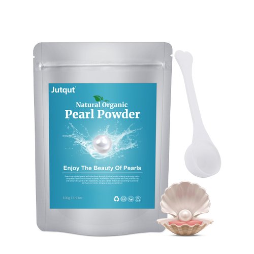 Jutqut Freshwater Pearl Powder Organic, 300g 100% Natural Pearl Powder, Organic Pearl Powder, DIY Skincare —DIY Antioxidant, Hydrating, Pore-Shrinking, Anti-Aging Mask, Pearl Powder Supplement