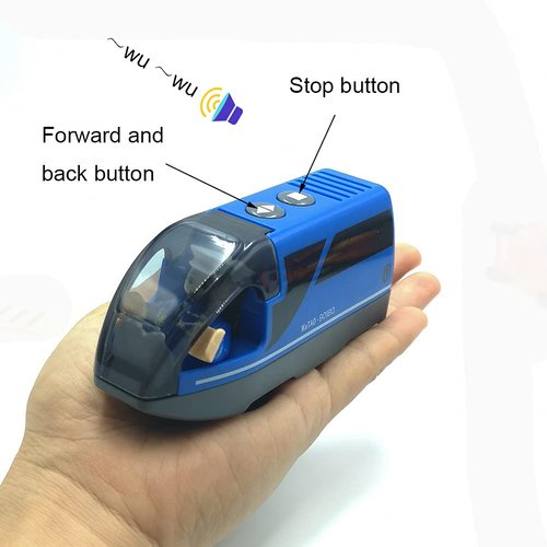 DSHMIXIA Battery Operated Train for Wooden Train Track Set Toys for Toddlers 3 4 5 Year Old Boys Kids Magnetic Couplings City Vehicle with Figures(Without Battery)