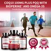 CoQ10-100mg-Softgels with PQQ, BioPerine & Omega-3, High Absorption Coenzyme Q10 Supplement, Powerful-Antioxidant, Support Heart & Energy-Production 120 Servings, Non-GMO