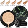 Air Cushion CC Cream Natural Foundation,PHOERA CC+ Cream Color Correcting Anti Aging Hydrating Serum &SPF 25+,PHOERA Face Primer, Kabuki Brush Foundation Brush Makeup Sponge(#02Natural CC +120 Nude)