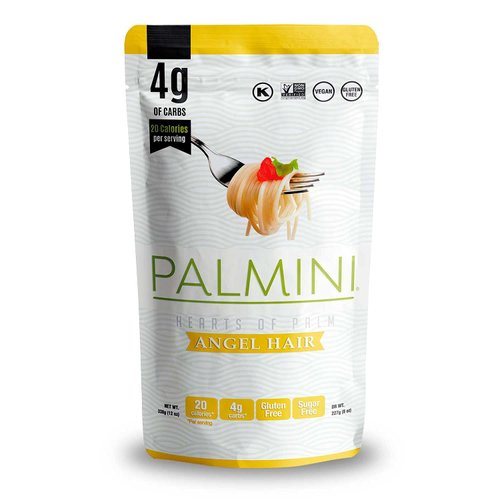 Palmini Angel Hair Pasta | Low-Carb, Low-Calorie Hearts of Palm Pasta | Keto, Gluten Free, Vegan, Non-GMO | As seen on Shark Tank | (12 Ounce Pouch-Pack of 1)