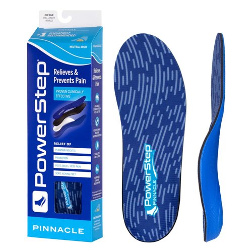 Powerstep Pinnacle Insoles - Orthotics for Plantar Fasciitis & Heel Pain Relief - Full Length Orthotic Insoles to Relieve Pain with Moderate Pronation - #1 Podiatrist Recommended (M 10-10.5, F 12)