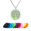 PanQueen Tree of Life Essential Oil Diffuser Aromatherapy Locket Necklace Pendant Refill Pads Stainless Steel Valentines Gift