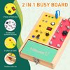 Tilhumt 2-in-1 Busy Board, Montessori Screwdriver Board Set with 6 LED Light Switch Toy for Toddlers, Montessori Switch Board with Storage Box for Tools, Educational Travel Toys for Kids 3+ Year Old