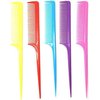 Colorful Rat Tail Comb Color Plastic Pointed Tail Comb Haircutting Comb Makeup Hairdressing Partition Comb Multicolor one-siz Hair Combs