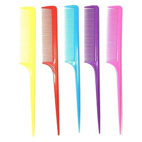 Colorful Rat Tail Comb Color Plastic Pointed Tail Comb Haircutting Comb Makeup Hairdressing Partition Comb Multicolor one-siz Hair Combs