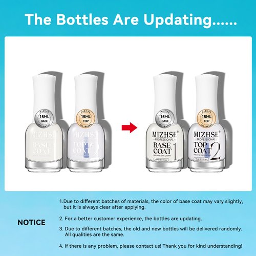 MIZHSE Base and Top Coat Nail Polish Quick Dry, 15 ml 0.5 fl oz Basic Nail Polish Non Gel, Air Dry Fast Nail Polish Protective High-Glossy Shiny Clear Long Lasting Nail Art Manicure at Home