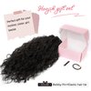 HOOJIH Ponytail Extension for Black Women Curly Wavy Drawstring Ponytail Hair Extensions Extra Fluffy Fake Pony Tail Extension 18 Inch Synthetic Hairpiece for Women Daily Use - Black Brown