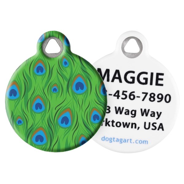 Dog Tag Art Lupine Pattern Tail Feathers - Custom Pet ID Tag for Dogs and Cats