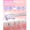 SEAGO Kids Electric Toothbrushes Sonic Toothbrush, Soft Battery Powered Tooth Brush with Smart Timer,Waterproof Replaceable Deep Clean for Kids(Age of 3+)，Child Electric Toothbrush (977Pink)…