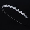 Xerling Sparkly Zircon Crystal Hair Band Tiny Pearl Headband Headdress Women Wedding Hair Jewelry Silver Rhinestones Headpiece for Girls Party (Type C)