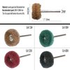 Abrasive Buffing Polishing Wheel Set for Rotary Tool,Removal of Rust Deburring on Metal Surface with 3mm Mandrel,Mini scouring pad Brush Polishing kit(grit 120 Brown 50pcs)