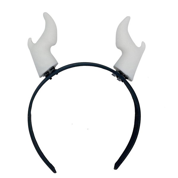 ATekatac Devil Horn Hair Clips Halloween Cosplay Gothic Hairband 3D Print Demon Horn Hairband (LJ White)