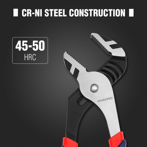 WORKPRO 2-Piece Groove Joint Pliers Set, 10 & 8 Inch Adjustable Water Pump Pliers, Straight Jaw Tongue and Groove Pliers