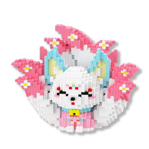 JQARCH Nine Tailed Fox Animal Miniature Building Block Set, DIY Mini 3D Building Block Set, Gift for Children Aged 3 and Above (Nine Tailed Fox-Li 4338pcs)