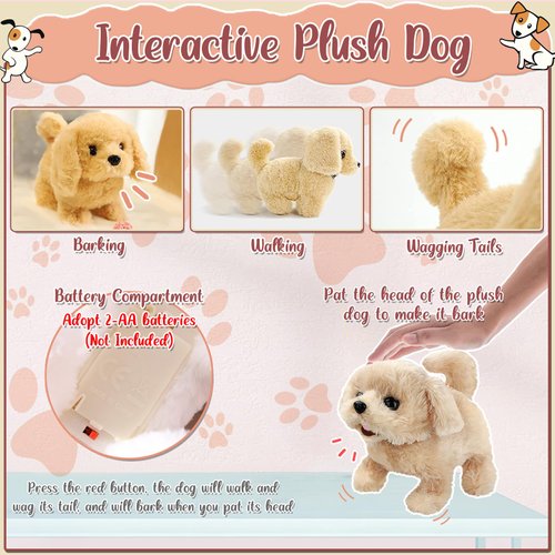 TEUVO Pet Care Play Set Robot Dog Toys for Kids 12Pcs Puppy Dog Toy Pet Walk Grooming Vet Toys Set with Interactive Electric Dog Plush & Cage Pretend Play Gifts for Girls Toddlers 3 4 5 6 7 8 Year Old