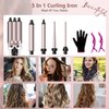 Waver Curling Iron Wand, LAYADO 5 in 1 Curling Iron Set, Curling Wand with 3 Barrel Curling Iron and 4 Interchangeable Ceramic Hair Wand 0.35"-1.25", Fast Heating Hair Curler in All Hair Type