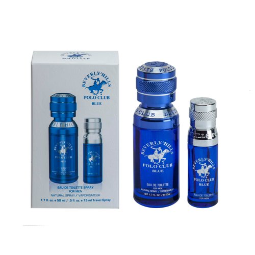 Beverly Hills Polo Club BHPC Men's Eau De Toilette Bonus Pack, featuring 1.7 oz EDT + Bonus 0.5 oz EDT (Blue)