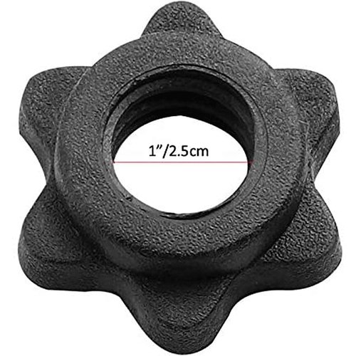 uncakil 2 Pairs Dumbbell Collars 1 inch Dumbbell Hex Nut 1 inch Barbell Collar Clamps Weight Clips for Dumbbells,Spinlock Collars for 1 Inch Standard Barbells Bars Sports Weight Lifting Fitness