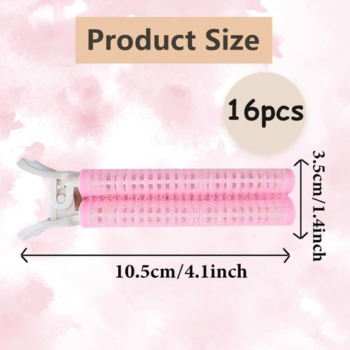 SHEHARUHI 16 PCS Volume Hair Roller Clips Root Clips for Instant Volumizing and Fluffy Hairstyles for Women (Pink)