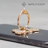[2 Packs] Butterfly Glitter Bling Bling Phone Ring Holder, Sparkle Phone Ring Grip Artificial Diamond Stand,Rhinestone Cell Finger Ring for Phones,Pad