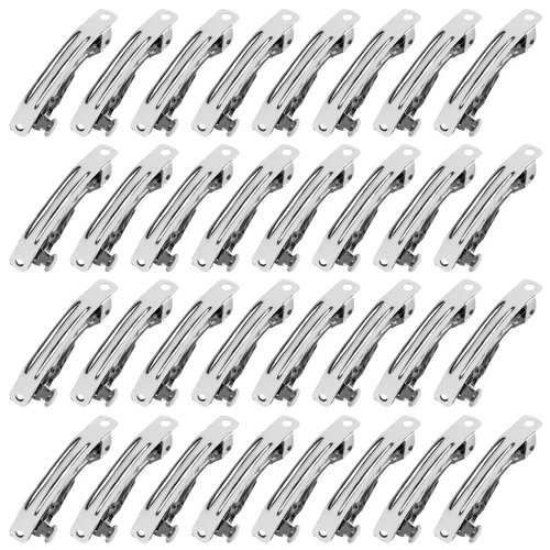 AUEAR, 50 Pack 40mm Blank French Barrette Metal Rectangle Hair Clips Iron Alligator for DIY Clip Craft