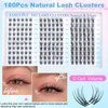 Lash Clusters Wispy Eyelash Clusters Natural C Curl Cluster Lashes zanlufly Wispy Individual Lashes 180Pcs Eyelash Extension 10 12 14MM DIY Lash Extension